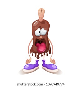 Cute, funny, crazy cartoon character ice cream Vector eps 10