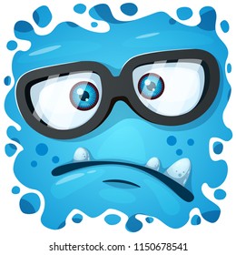 Cute, funny, crazy monster character. He is nowhere to be found illustration. Printing on T-shirts. Vector eps 10