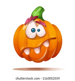 Cute, funny, crazy pumpkin characters. Halloween illustration Vector eps 10