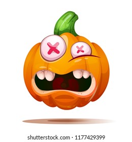 Cute, funny, crazy pumpkin characters. Halloween illustration Vector eps 10