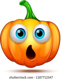Cute, funny, crazy pumpkin characters. Halloween cartoon emoticon 