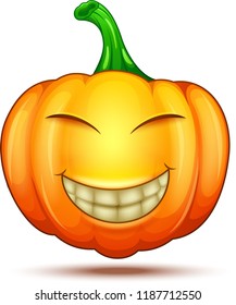 Cute, funny, crazy pumpkin characters. Halloween cartoon emoticon 