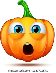 Cute, funny, crazy pumpkin characters. Halloween cartoon emoticon 