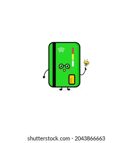 Cute funny credit card expression character. Vector hand drawn cartoon mascot character illustration icon. Isolated on white background. business character concept
