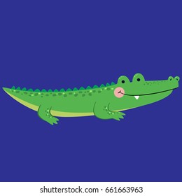 Cute and funny crocodile animal. Vector illustration