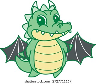 Ícone de adesivo de crocodilo engraçado bonito com tema de halloween. Crocodilo engraçado usando uma fantasia de morcego 