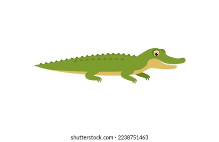 Cute funny crocodile. Vector simple flat illustration. Animal icon