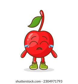Curioso y triste personaje de la fruta del cerezo.