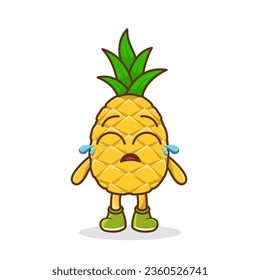 Curioso y triste personaje de la fruta de la piña.