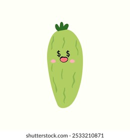 Cute funny cucumber character cartoon