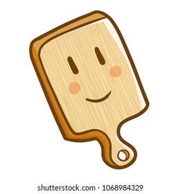 Cute and funny cutting board smiling happily - vector