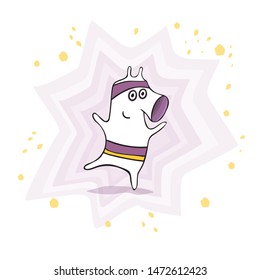 Cute funny dancing monster, vector illustration, hand drawing for your design. Children's style. Great for Notebooks, postcards, labels, diaries, accessories-school, stickers, t-shirts, banners