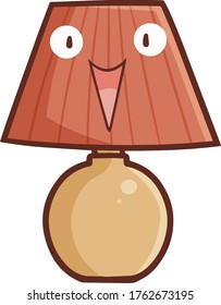 Cute and funny desk lamp character laughing happily
