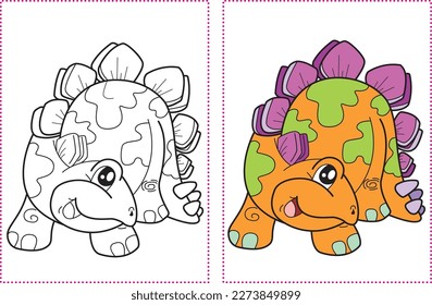 Cute Funny Dinosaur Coloring Book