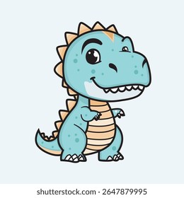 cute and funny dinosaur illustration hand drawn style
