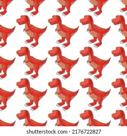 Cute funny dinosaur pattern. Print for cloth design, textile, wrapping paper