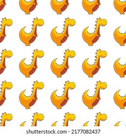 Cute funny dinosaur pattern. Print for cloth design, textile, wrapping paper