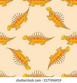 Cute funny dinosaur pattern. Print for cloth design, textile, wrapping paper