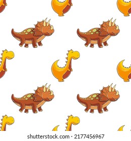 Cute funny dinosaur pattern. Print for cloth design, textile, wrapping paper