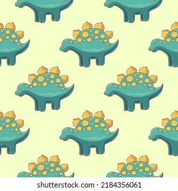 Cute funny dinosaur pattern. Print for cloth design, textile, wrapping paper