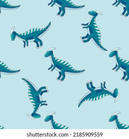 Cute funny dinosaur pattern. Print for cloth design, textile, wrapping paper