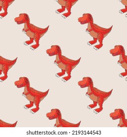Cute funny dinosaur pattern. Print for cloth design, textile, wrapping paper
