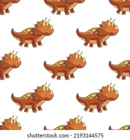 Cute funny dinosaur pattern. Print for cloth design, textile, wrapping paper