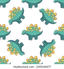 Cute funny dinosaur pattern. Print for cloth design, textile, wrapping paper