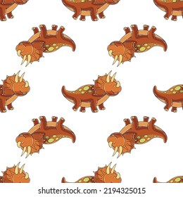 Cute funny dinosaur pattern. Print for cloth design, textile, wrapping paper