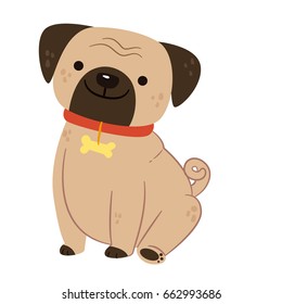 Cute and funny dog cartoon design. Vector illustration