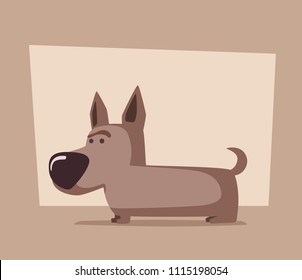 Cute funny dog. Cartoon vector illustration. Pet character