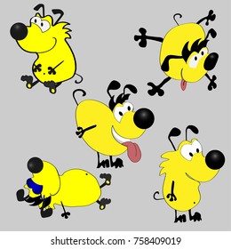 Cute funny dog, cartoon vector illustration. Funny dog, puppy character