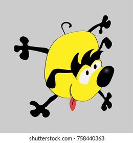Cute funny dog, cartoon vector illustration. Funny dog, puppy character