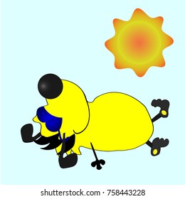 Cute funny dog, cartoon vector illustration. Funny dog, puppy character