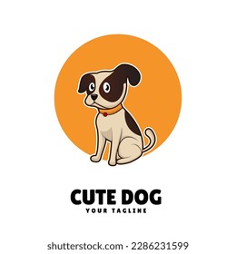 Cute funny dog characters illustration for logo icon cartoon vector style