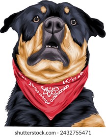 cute and funny dog ​​head portrait
