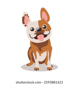 Cute funny dog ​​bulldog, puppy portrait. Print, postcard, children's illustration