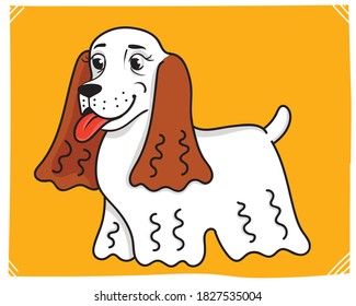 cute funny dog ​​spaniel standing
