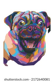 cute and funny dog in WPAP style