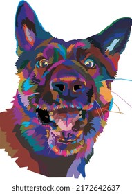 Cute and funny dog in WPAP style