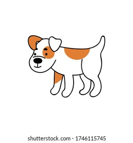 Cute funny dog.Home puppy, pet.Hand doodle vector illustration on white background.