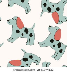 Cute and funny dogs vector set. Cartoon dog or puppy characters design collection with flat color in different poses, breed, retriever, husky. Set of funny pet animals isolated on white background