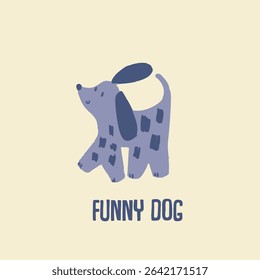 Cute and funny dogs vector set. Cartoon dog or puppy characters design collection with flat color in different poses, breed, retriever, husky. Set of funny pet animals isolated on white background