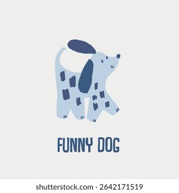 Cute and funny dogs vector set. Cartoon dog or puppy characters design collection with flat color in different poses, breed, retriever, husky. Set of funny pet animals isolated on white background