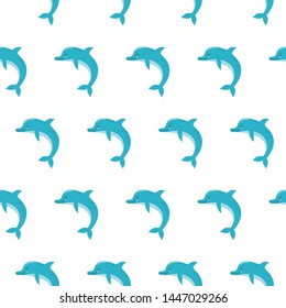 Cute funny dolphins seamless pattern background, summer print for textile and card design