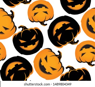 Cute funny  doodle pattern background halloween art