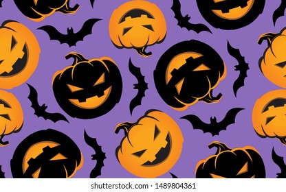 Cute funny  doodle pattern background halloween art