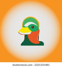 cute and funny duck head vector illustration, isolated on white background