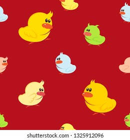 Cute funny duck seamless pattern