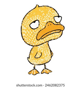 cute Funny Ducks, Printmaking Style, woodcut, cute animals clipart vector.